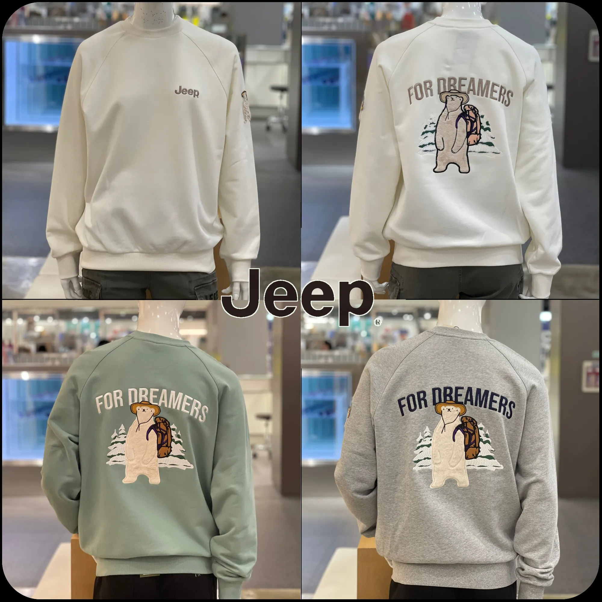 JEEP  |[JEEP]★23FW★Applique Camp Bear Sweatshirt JP1TSU84