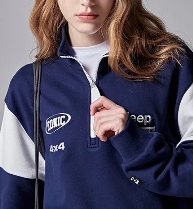 JEEP  |Unisex Street Style U-Neck Long Sleeves Logo Sweatshirts