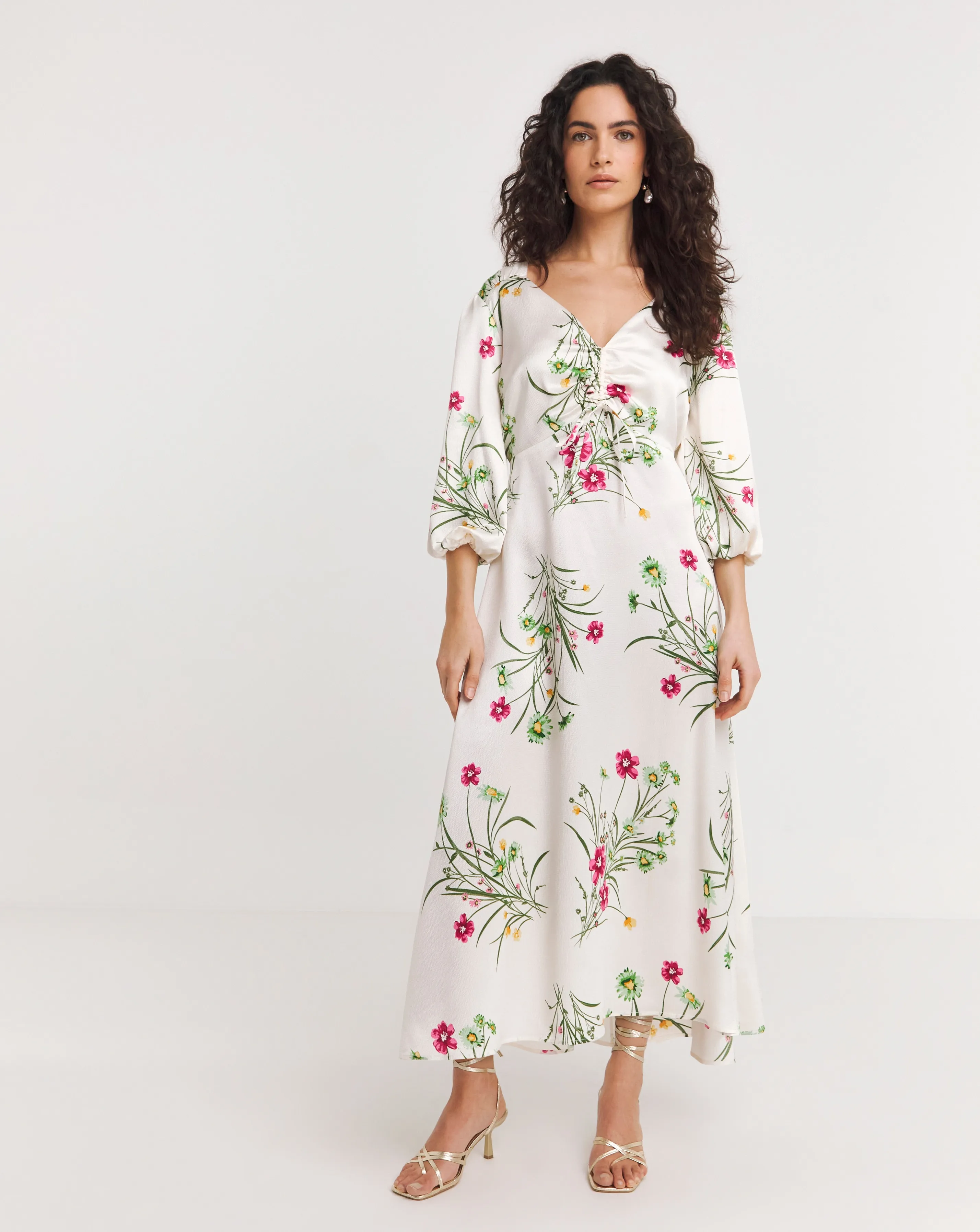 Joanna Hope Ruched Front Midi Dress