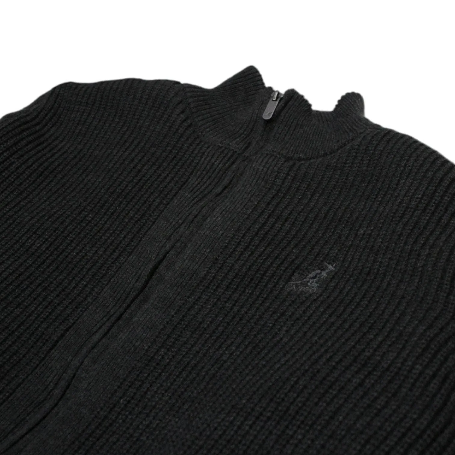 Kangol Grey Chunky Knit & Fleece Cardigan