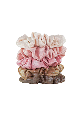 Kitsch Metallic Scrunchies in Blush