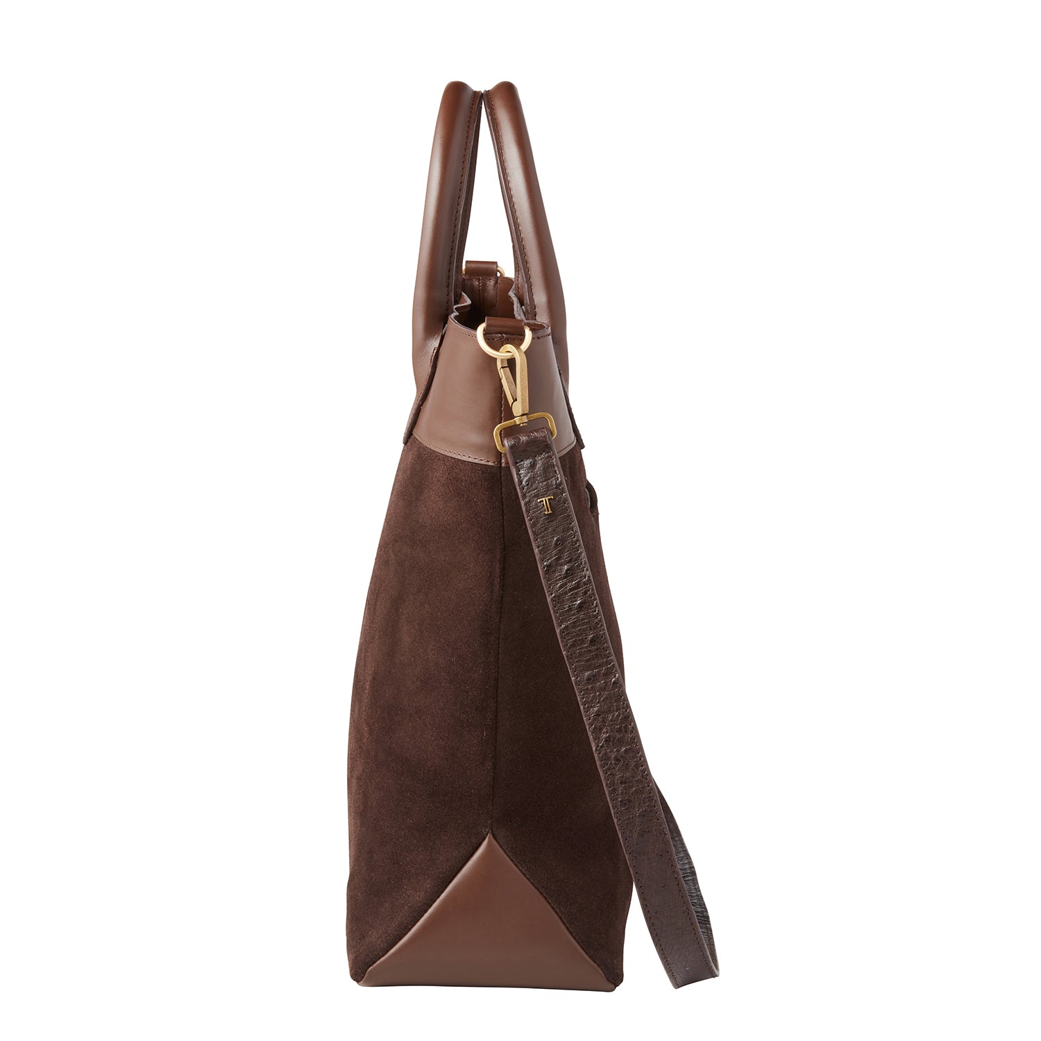 Large Calf Suede Shopper :: Chocolate