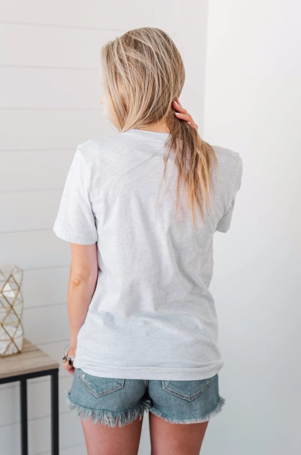 Living Lucky Graphic Tee- Light Heather Grey