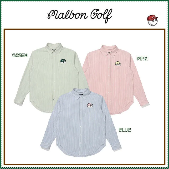 Malbon Golf  |Street Style Long Sleeves Cotton Logo Shirts