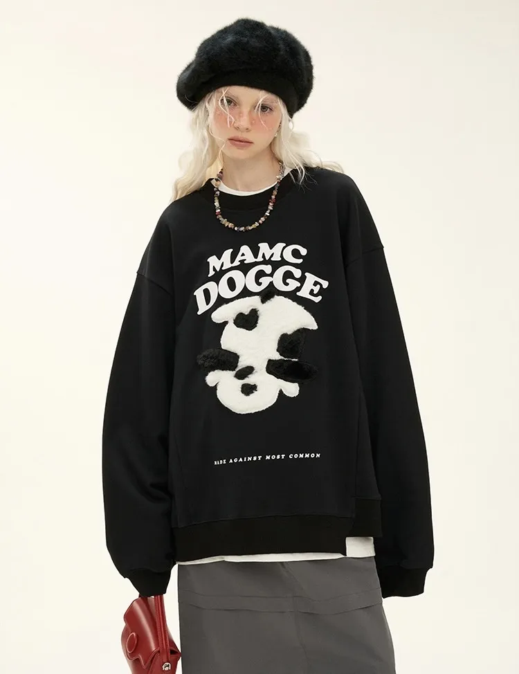 MAMC  |Unisex Street Style Long Sleeves Oversized Logo Sweatshirts