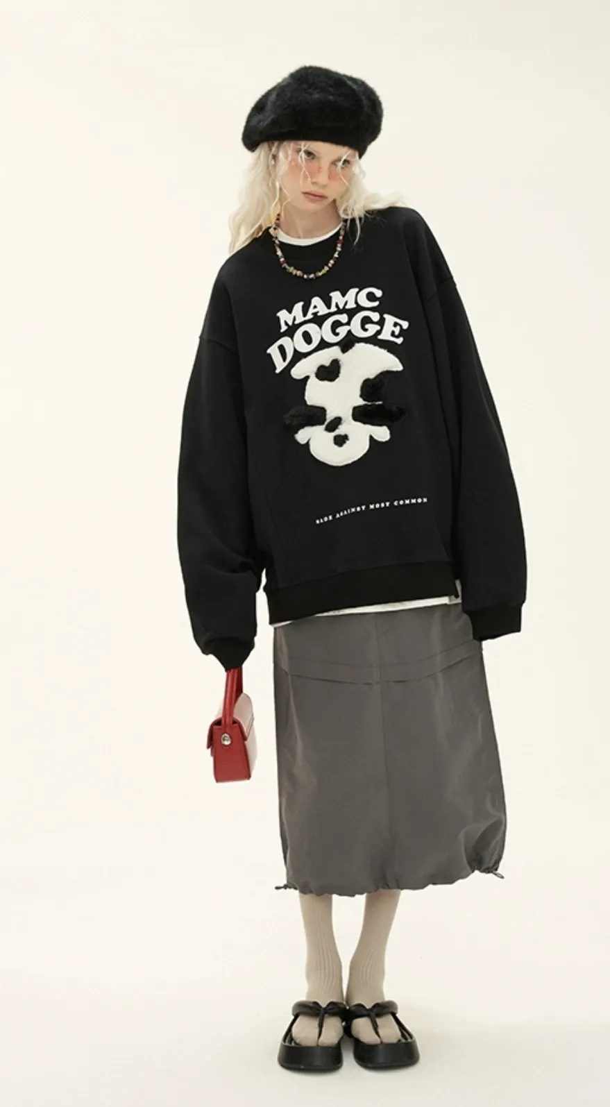 MAMC  |Unisex Street Style Long Sleeves Oversized Logo Sweatshirts