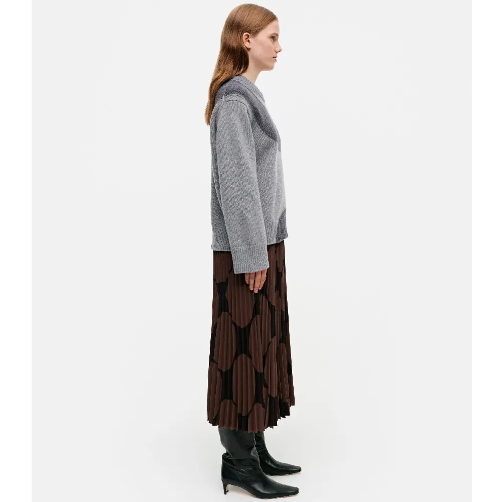 marimekko  |Crew Neck Casual Style Wool Nylon Rib Long Sleeves