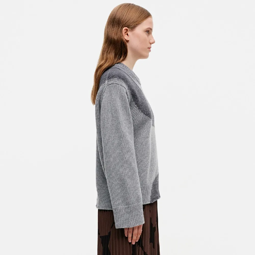 marimekko  |Crew Neck Casual Style Wool Nylon Rib Long Sleeves