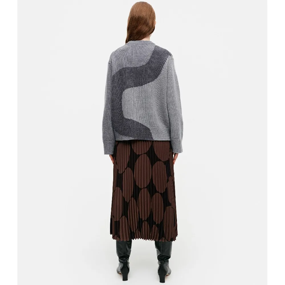 marimekko  |Crew Neck Casual Style Wool Nylon Rib Long Sleeves