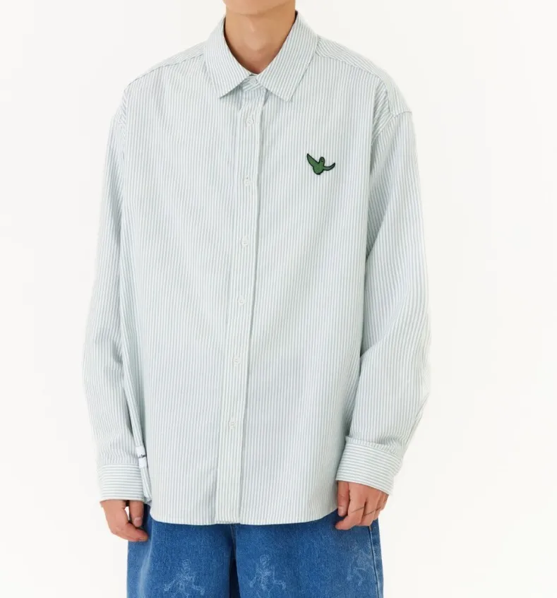 Mark Gonzales  |[MARK GONZALES] ★ANGEL WAPPEN STRIPE OXFORD SHIRT