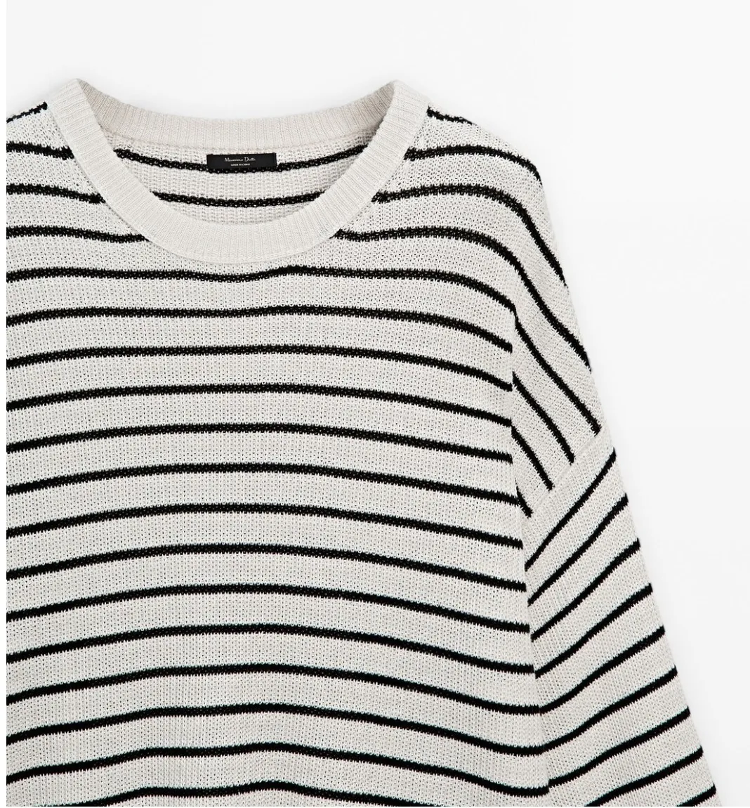 Massimo Dutti  |Stripes Casual Style Long Sleeves Cotton Elegant Style