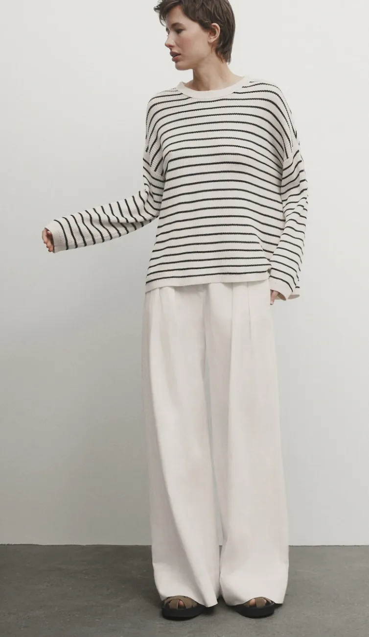 Massimo Dutti  |Stripes Casual Style Long Sleeves Cotton Elegant Style