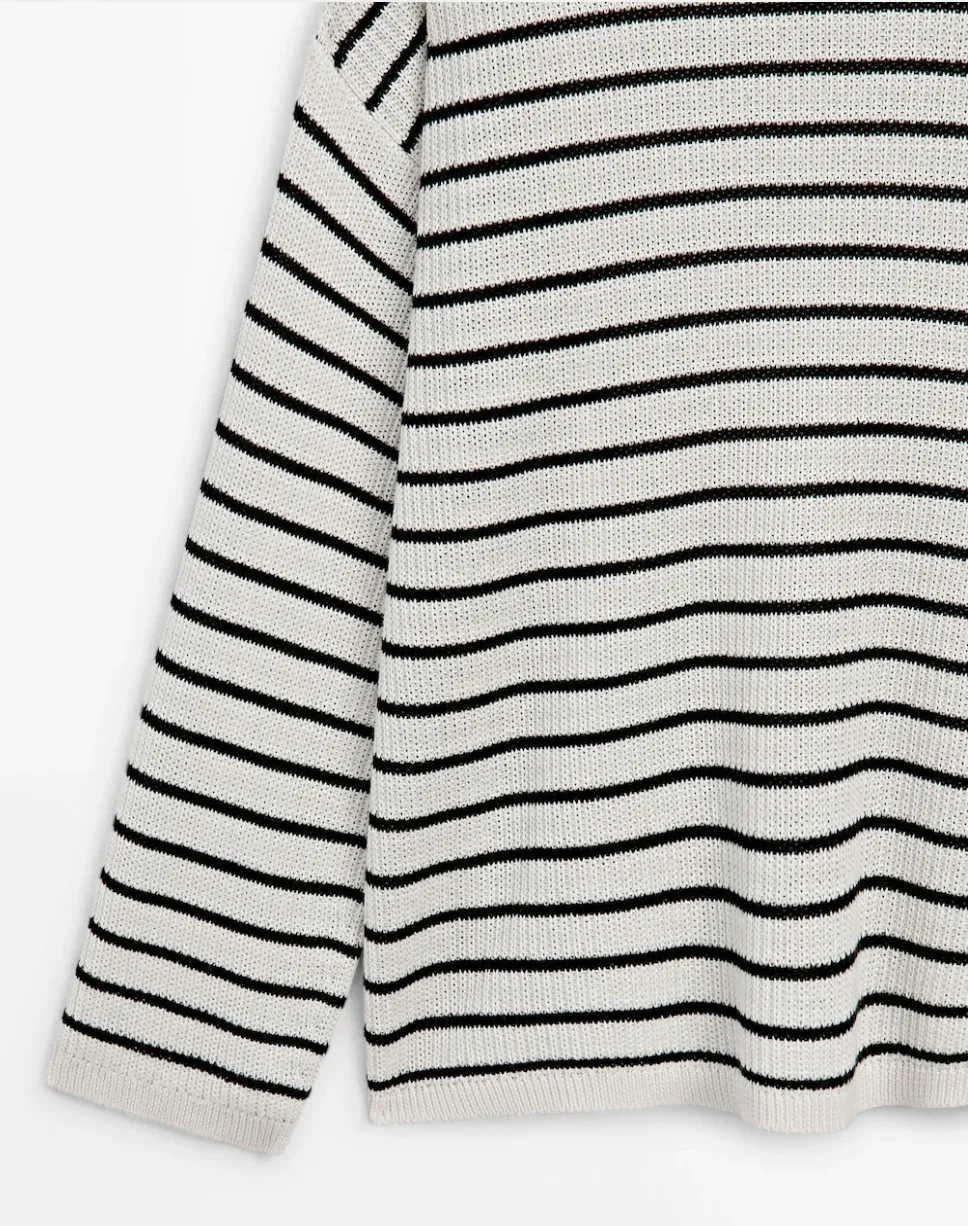 Massimo Dutti  |Stripes Casual Style Long Sleeves Cotton Elegant Style