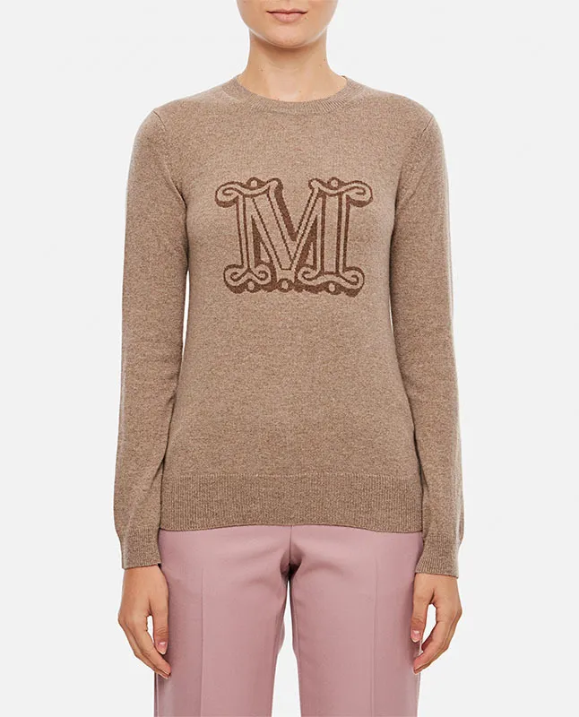 MaxMara  |Casual Style Wool Long Sleeves Plain Office Style Logo