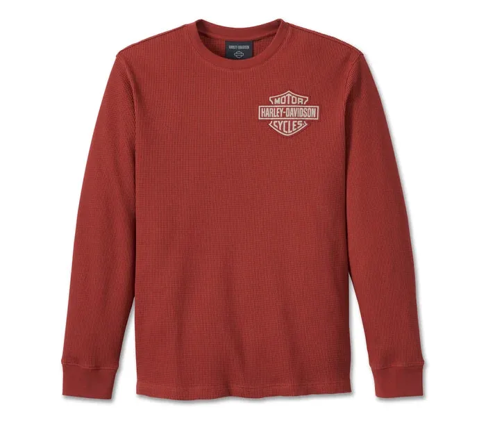 Men's Bar & Shield 3D Long Sleeve Tee - Russet Brown