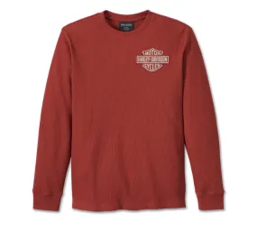 Men's Bar & Shield 3D Long Sleeve Tee - Russet Brown