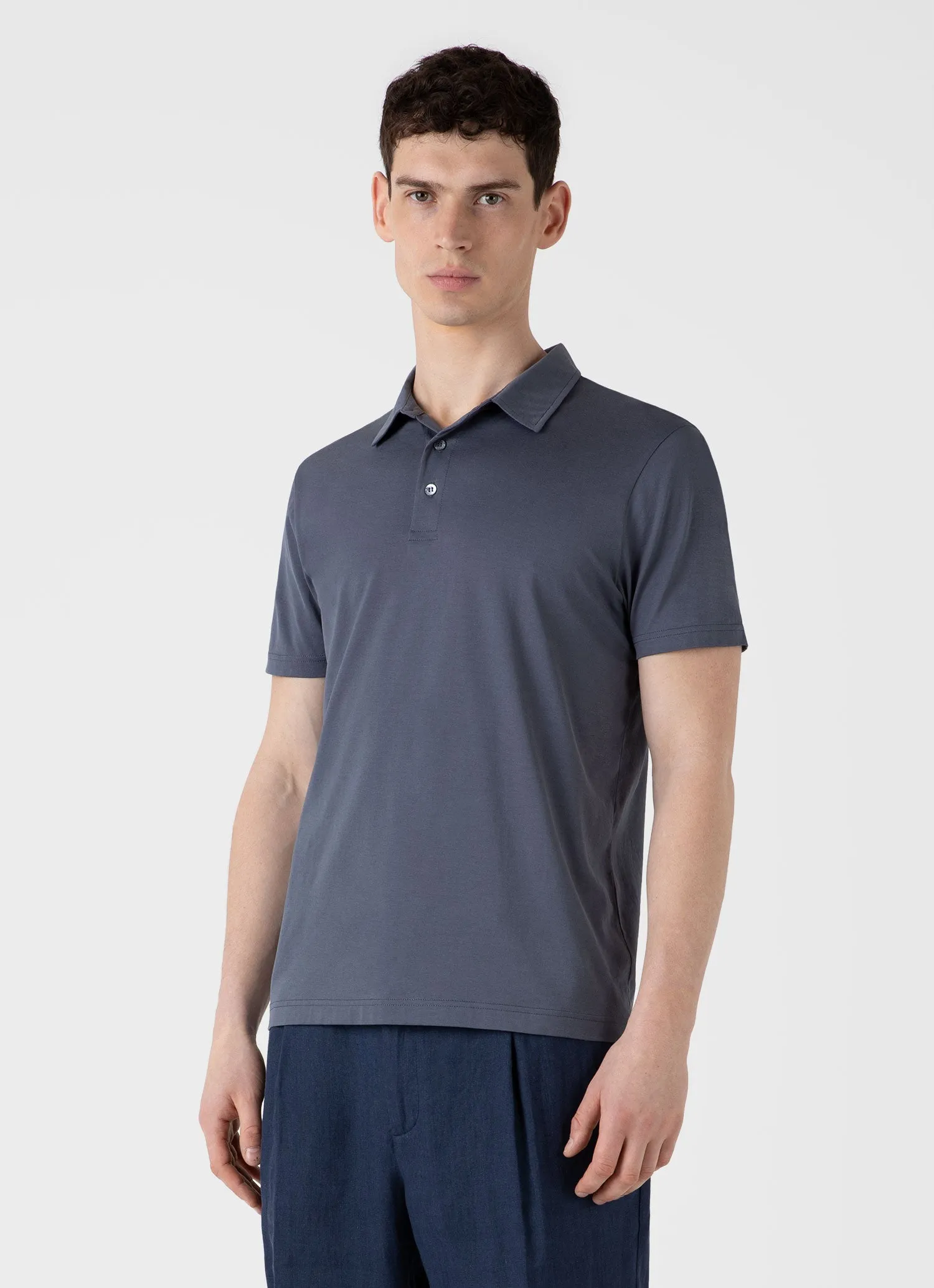 Men's Jersey Classic Polo Shirt in Slate Blue