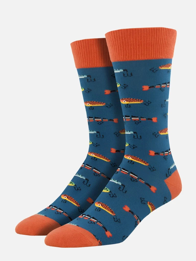 Mens Just Fishin' Crew Socks