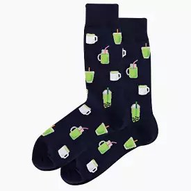 Mens Matcha Boba Crew Socks