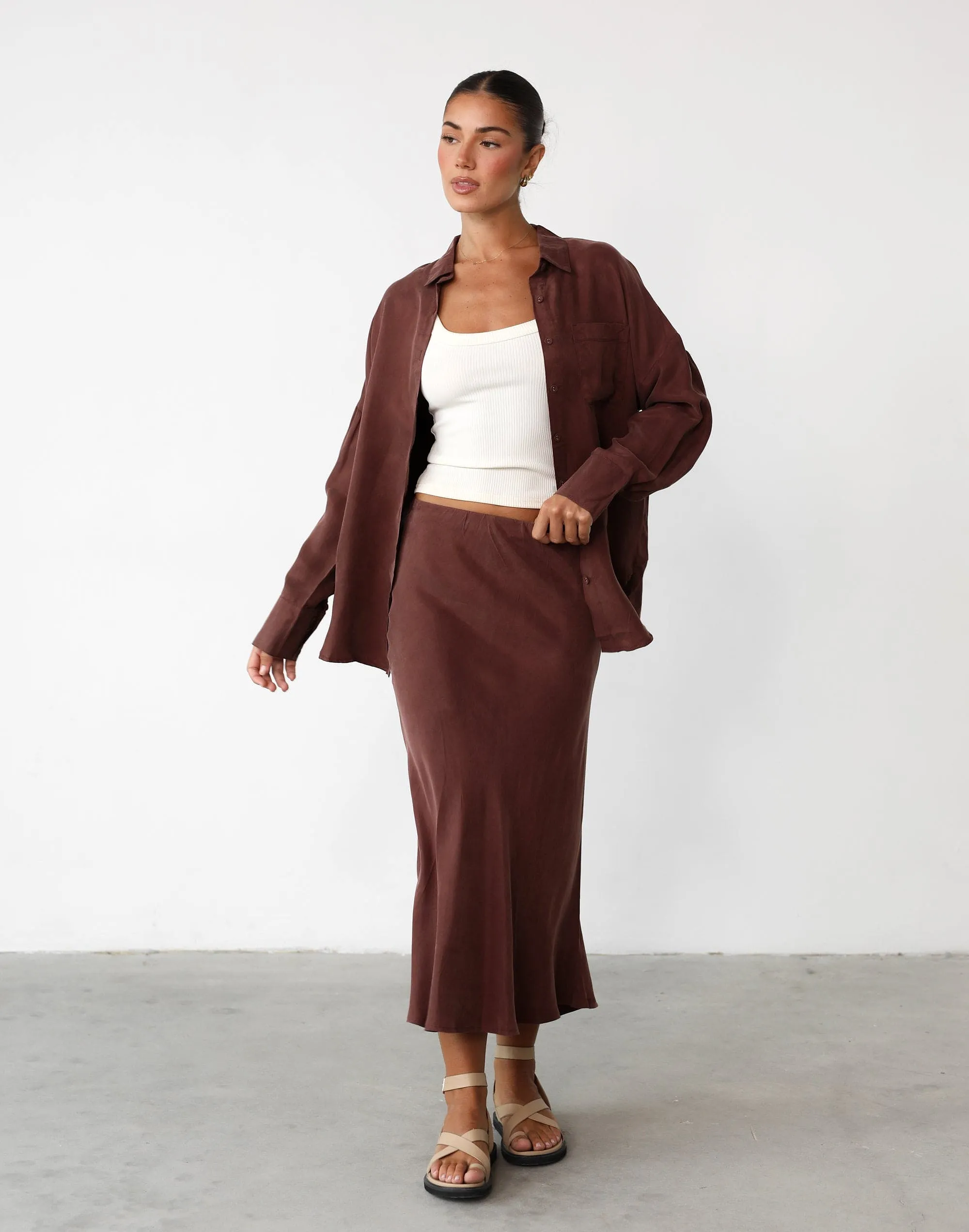 Mimi Midi Skirt (Chestnut)