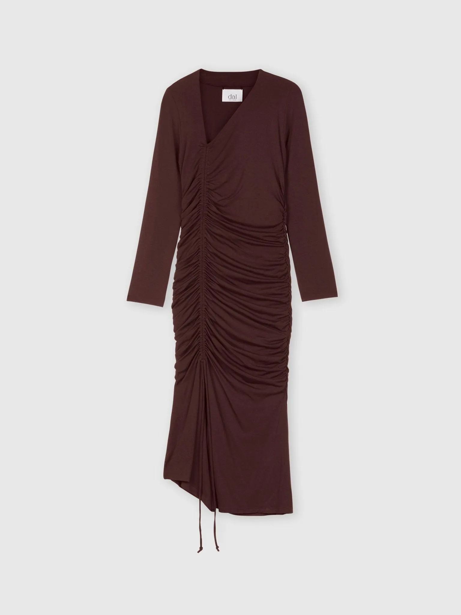 Modal Ruched Asymmetric Midi Dress