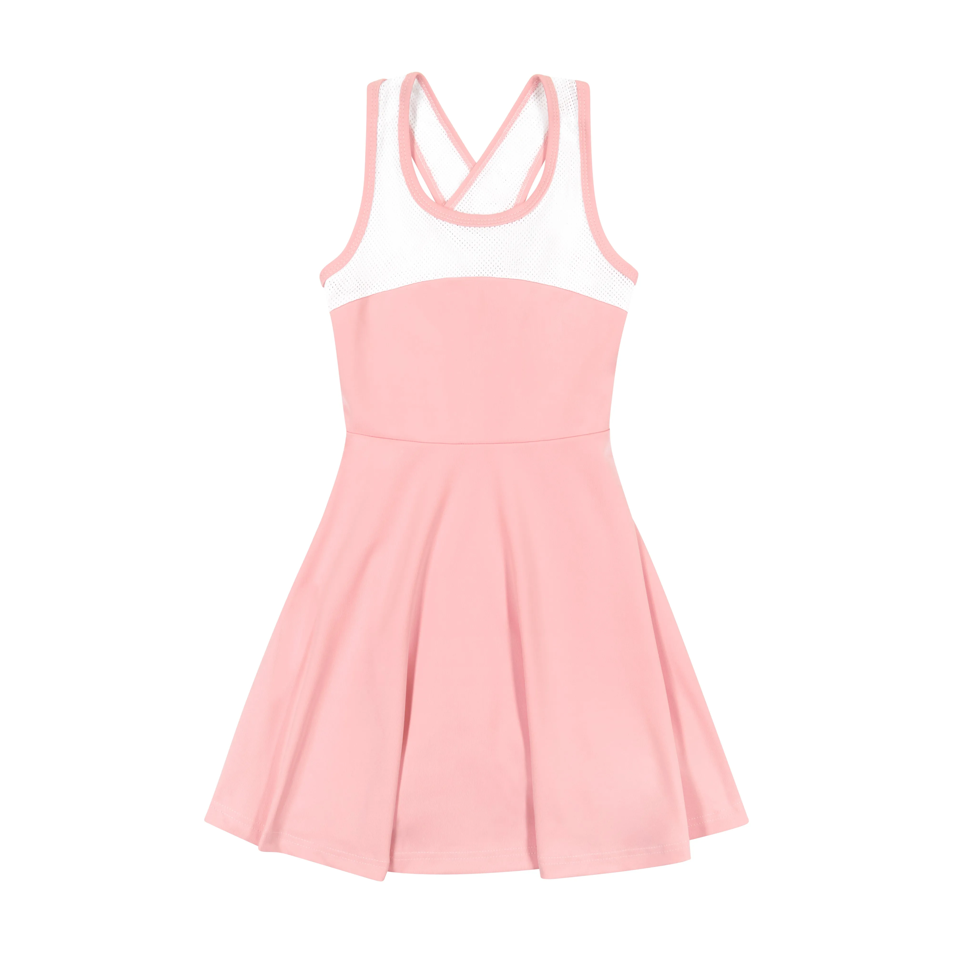 Naomi Criss-Cross Sport Dress Pink White Dri-Fit