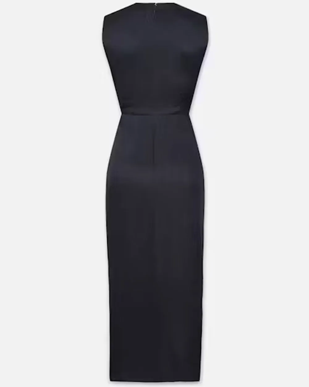 Navy Ruched Front Midi Dress