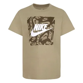 NIKE JUNIOR BRANDMARK SQUAR KHAKI/BROWN TEE