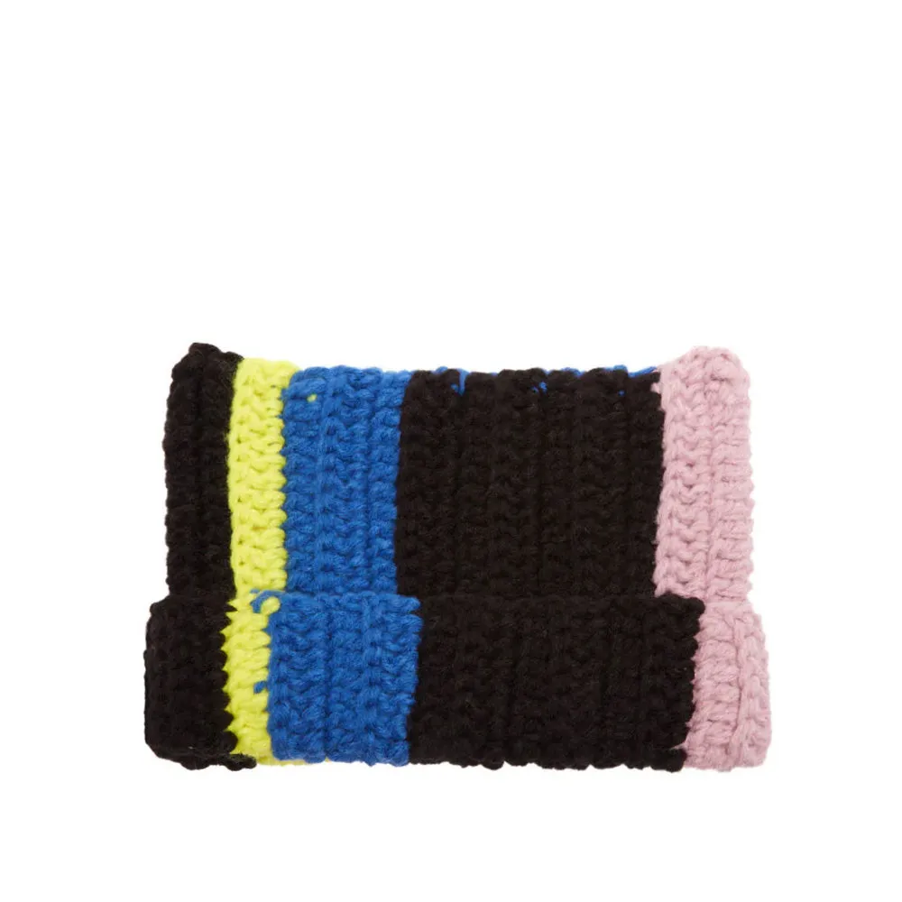 OBEY CROCHET CAT EAR BEANIE // BLACK MULTI