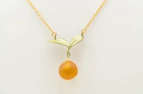 Orange Blossom 16 Inch Adjustable Dainty Drop Pendant Necklace by Michael Michaud