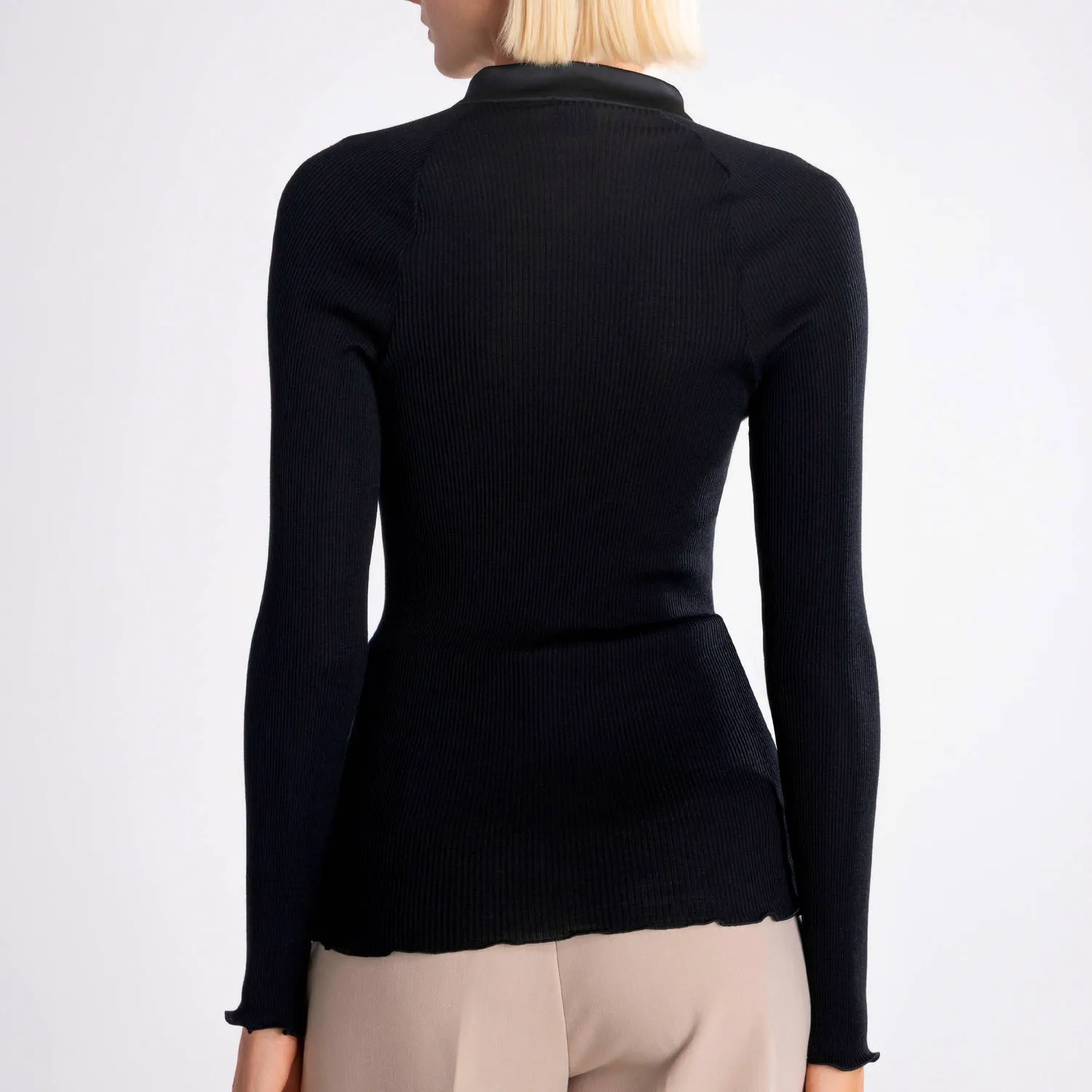 Oscalito  |Casual Style Wool Silk Long Sleeves Elegant Style