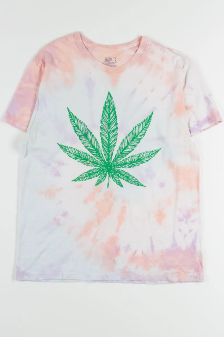 Peach & Purple Weed Tie Dye Tee