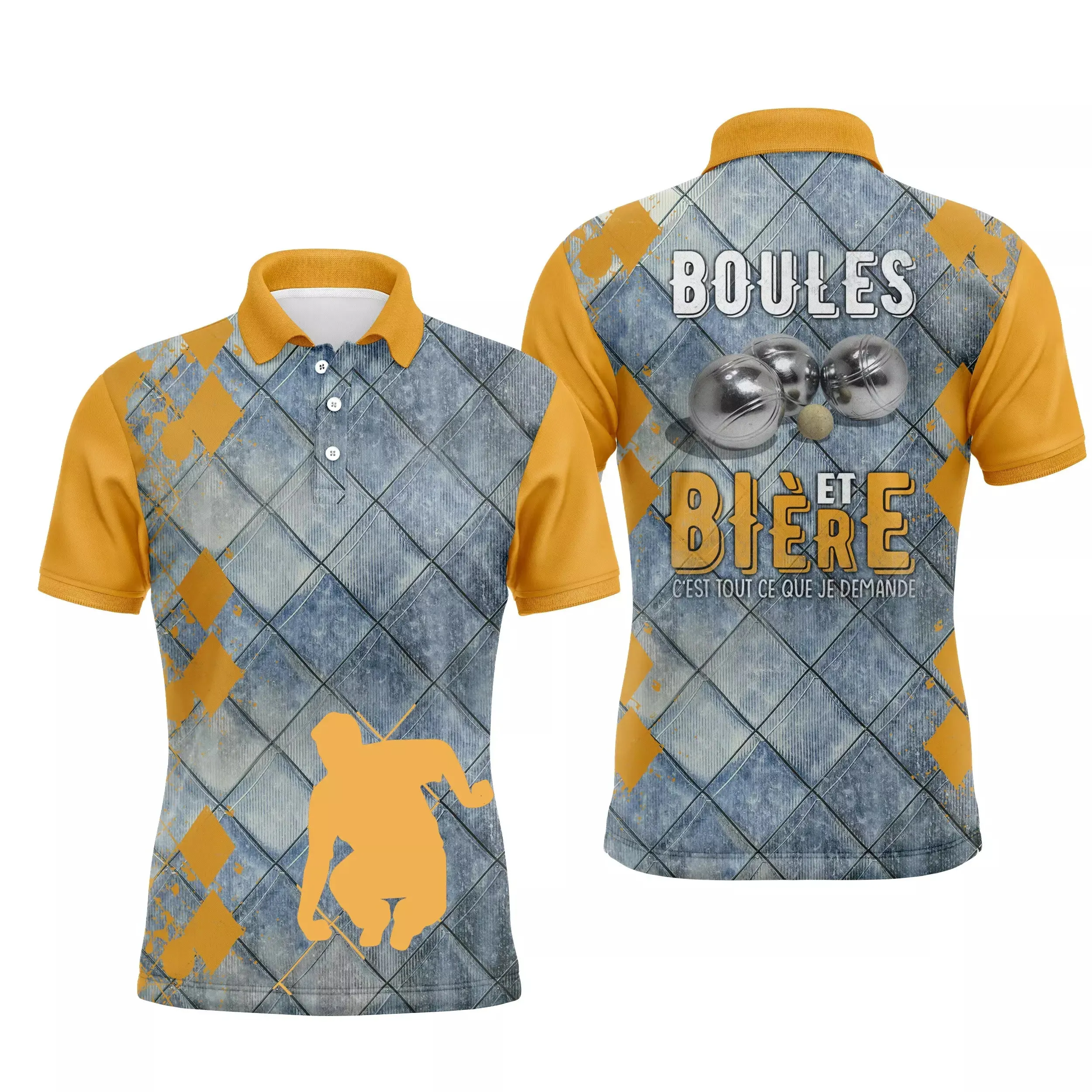 Polo Pétanque Homme Femme, Cadeau Humour Bouliste, Boules Et Bière - Tout Ce Que Je Demande - CT19112219