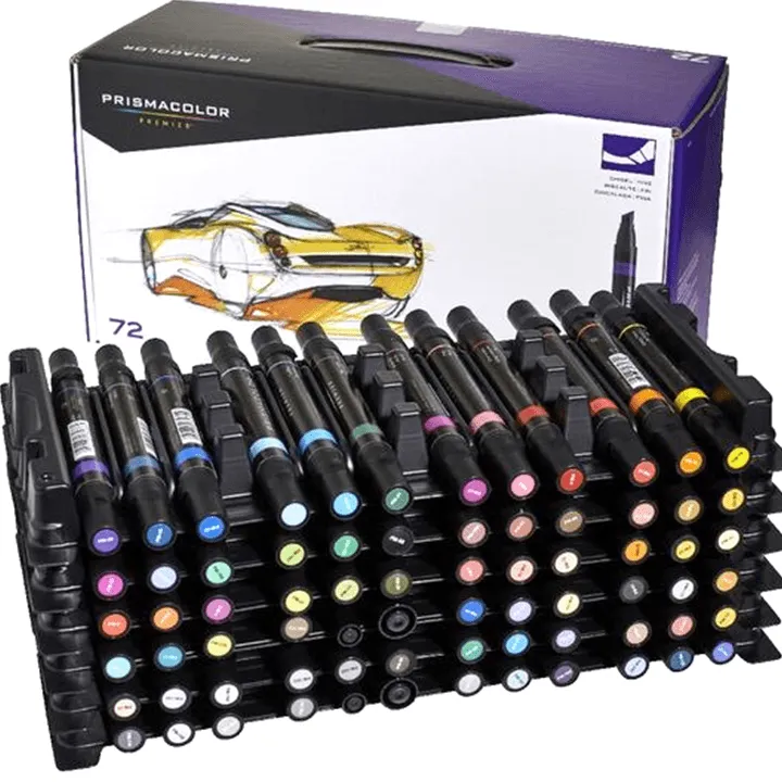 Prismacolor Premier Double Sided Art Markers Brush Chisel Tip Dual End 72 Pack