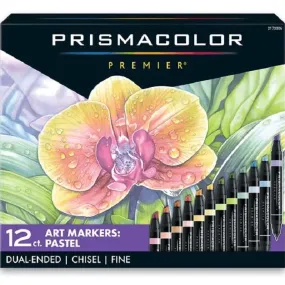 Prismacolor Premier Double Sided Pastel Art Markers Brush Chisel Tip Dual End 12 Pack