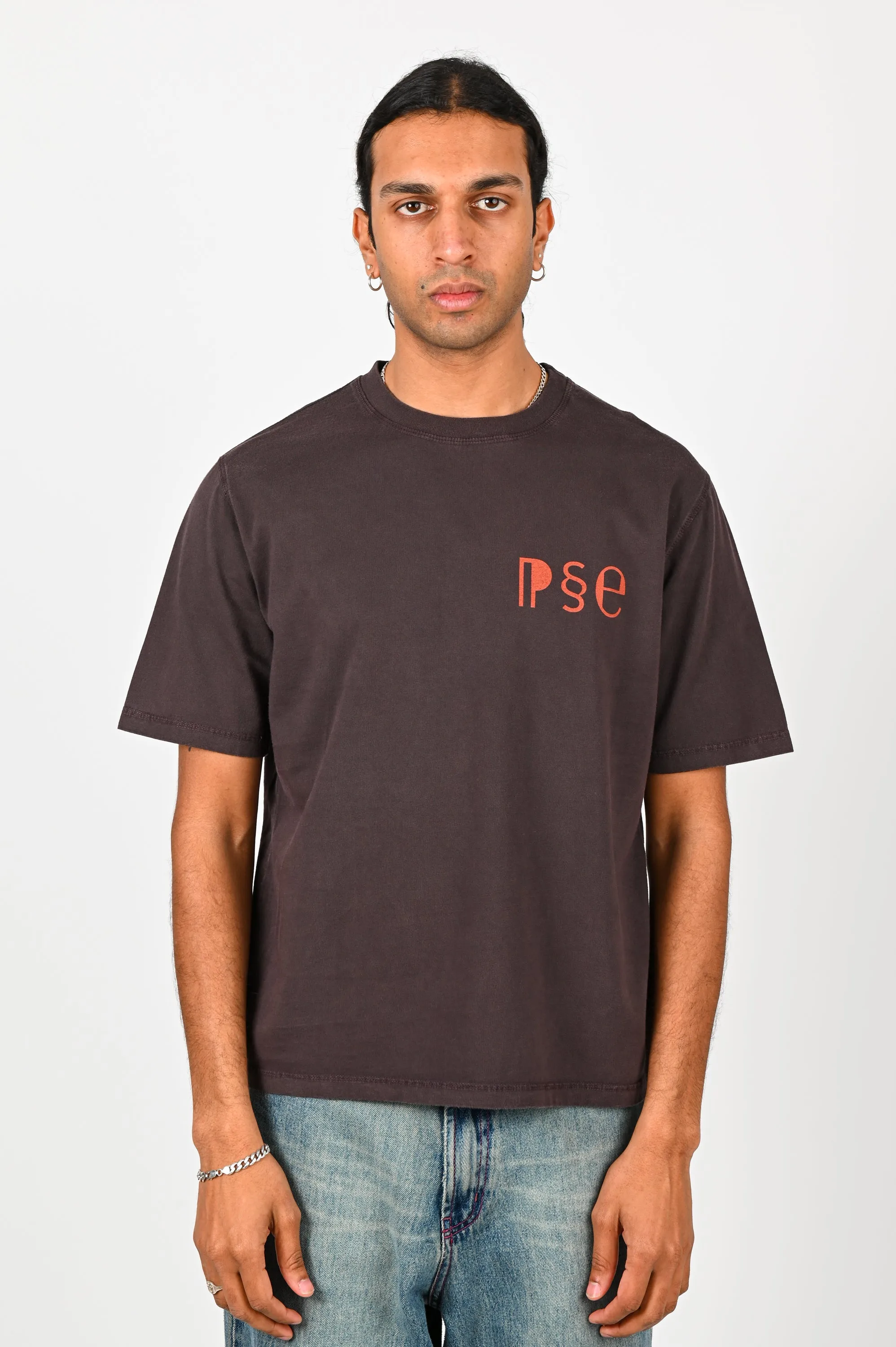 Pseushi Logo Tee in Brown