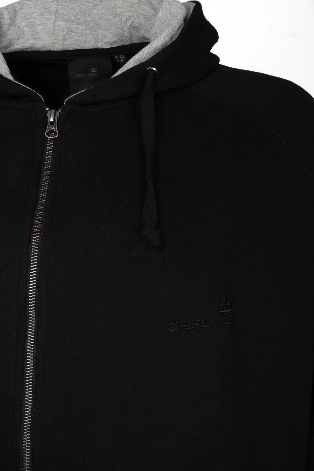 Replika Basic Zip Hoody - Black