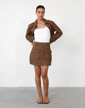 Riya Mini Skirt (Chocolate)