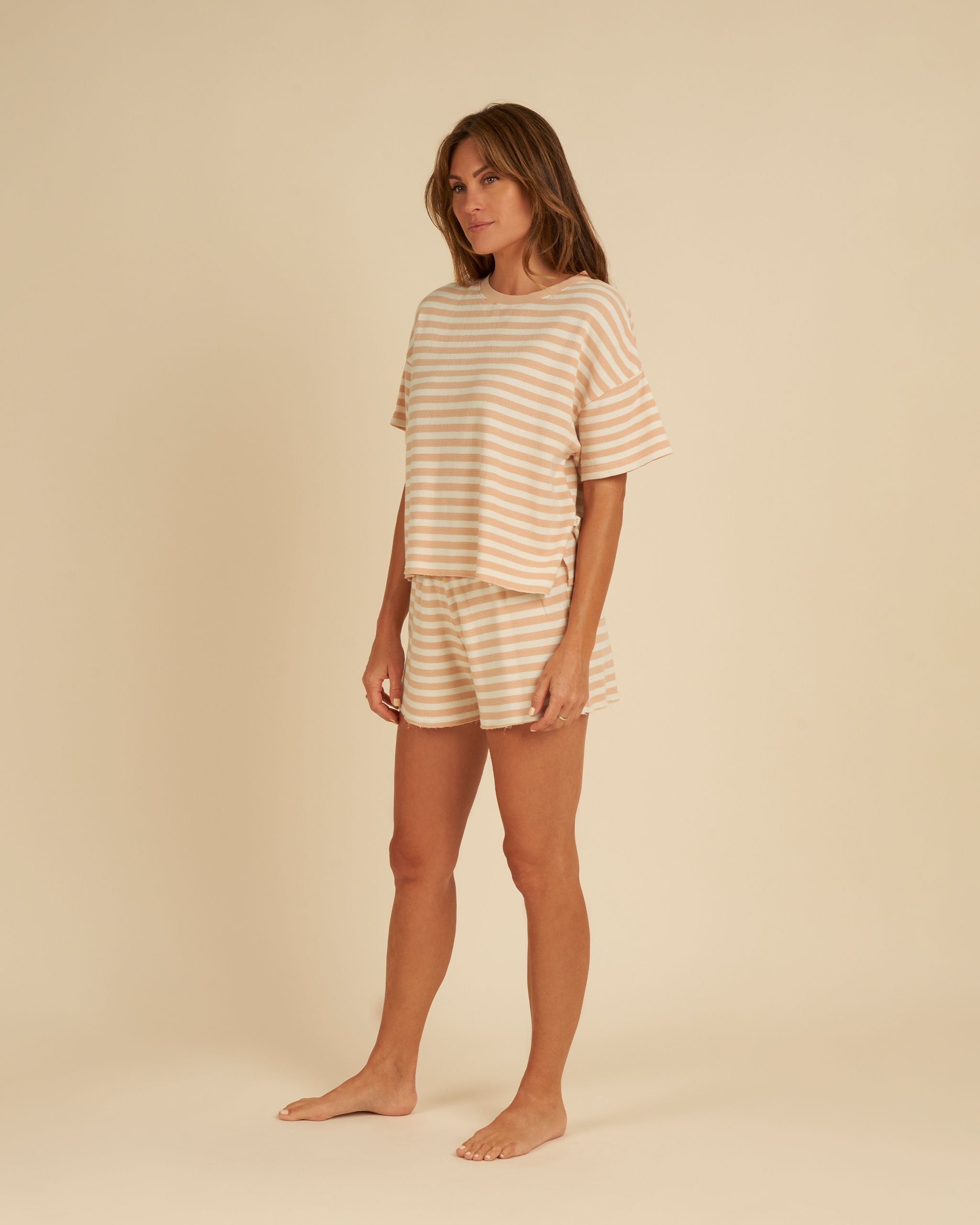 Rylee & Cru - Women's Apricot Stripe Summer Waffle Stripe