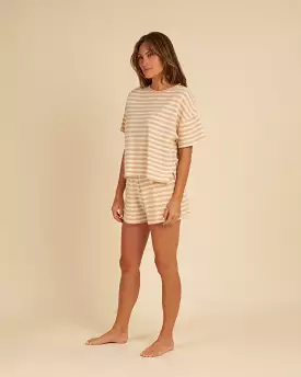 Rylee & Cru - Women's Apricot Stripe Summer Waffle Stripe