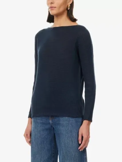 S Max Mara  |Crew Neck Casual Style Linen Long Sleeves V-neck & Crew neck