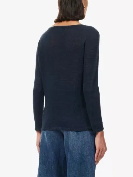 S Max Mara  |Crew Neck Casual Style Linen Long Sleeves V-neck & Crew neck