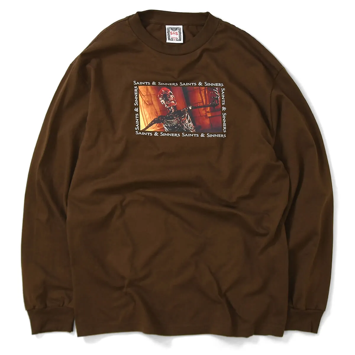 Saints & Sinners Skeleton L/S Tee Brown