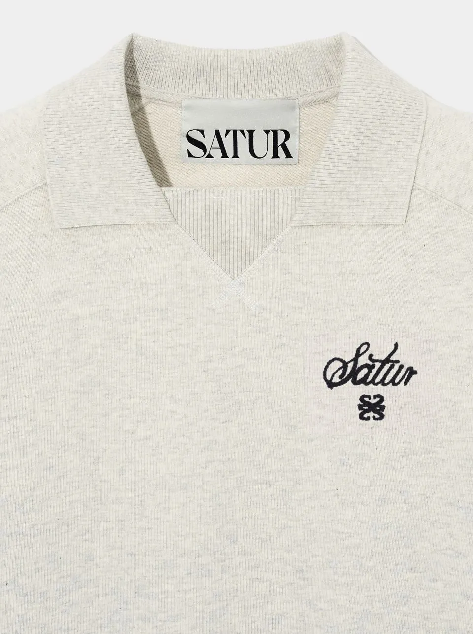 SATUR  |Unisex Street Style Long Sleeves Plain Oversized Logo