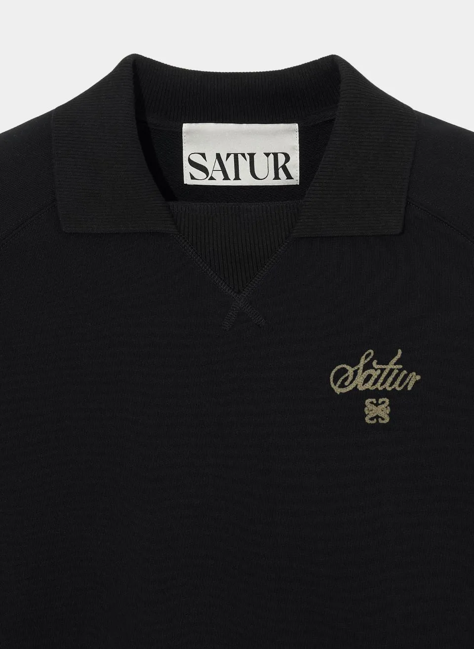 SATUR  |Unisex Street Style Long Sleeves Plain Oversized Logo