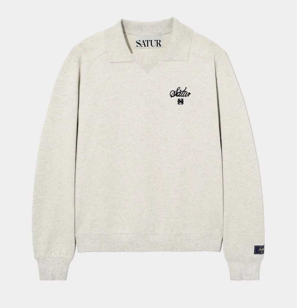 SATUR  |Unisex Street Style Long Sleeves Plain Oversized Logo