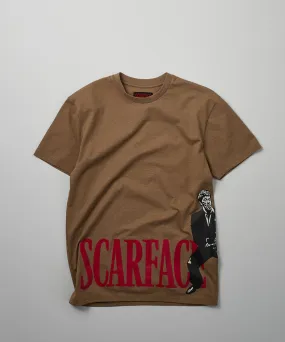 Scarface Side Print Short Sleeve Tee - Brown