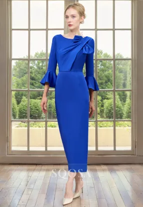 Sheath Scoop 3/4 Sleeves Elegant Mother of the Bride Dress for Wedding