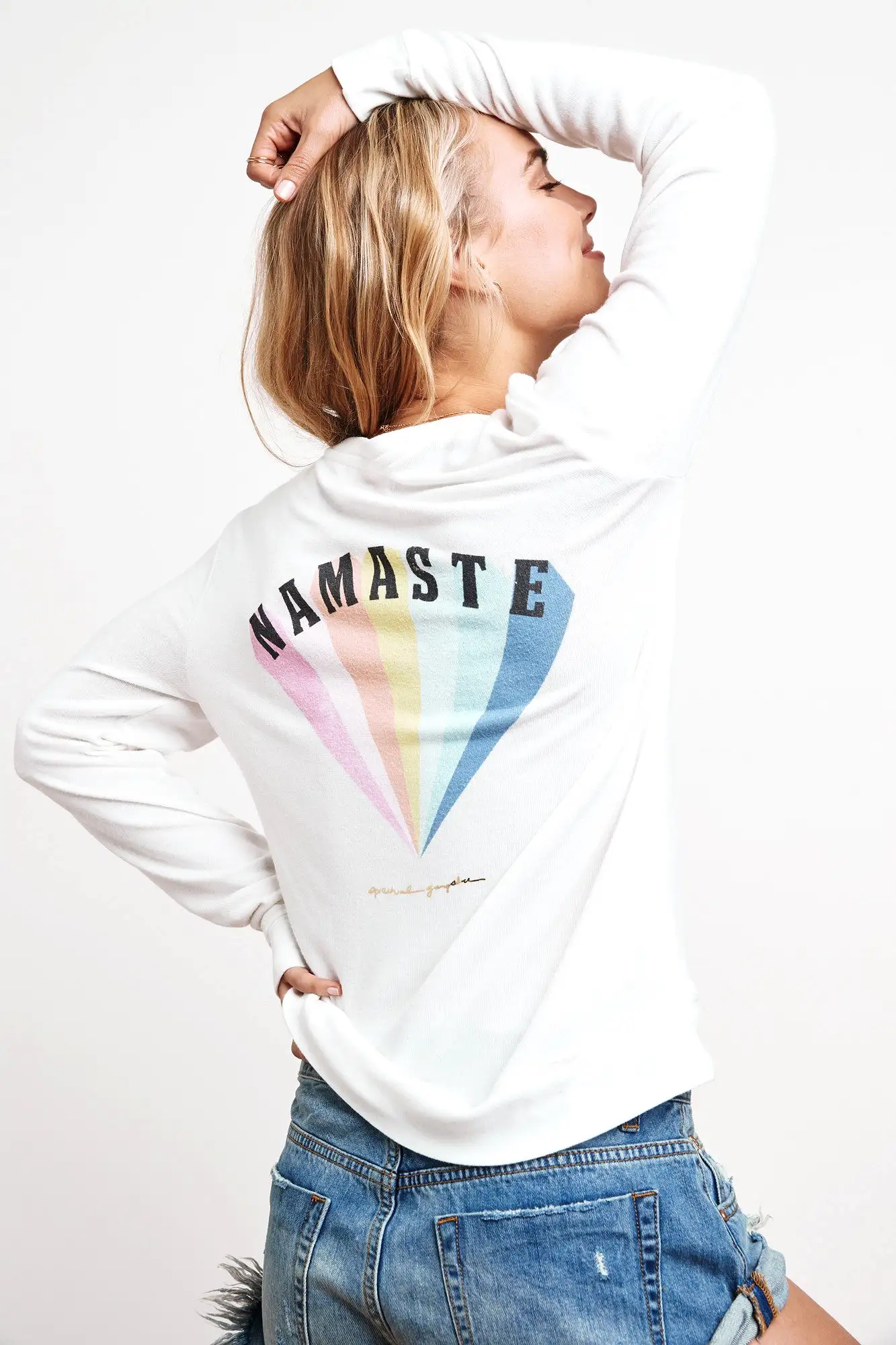 Spiritual Gangster Namaste Rainbow Vneck Pullover