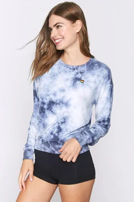 Spiritual Gangster Radiate Positive Vibes Savasana Sweater Indigo Tie Dye